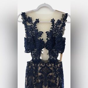 Navy Blue Lace Formal Gown – Stunning & Elegant